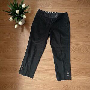 WHITE HOUSE BLACK MARKET WHBM Black Dress Button Detailed Crop Pants Size 4